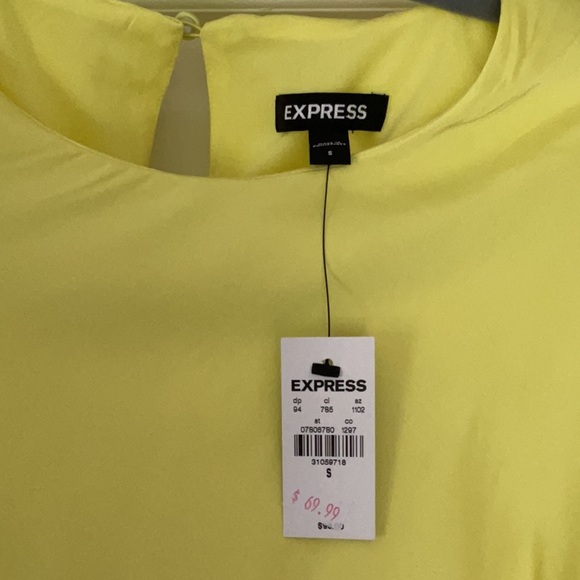 EXPRESS Yellow Long Sleeve Dress - Picture 7 of 7
